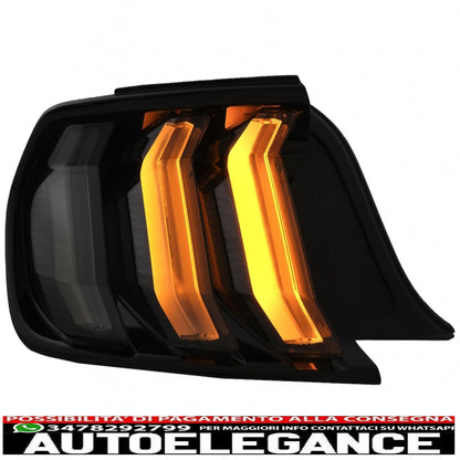 fanali posteriori full led adatti per ford mustang vi s550 (2015-2019) fumé con indicatori di direzione sequenziali dinamici