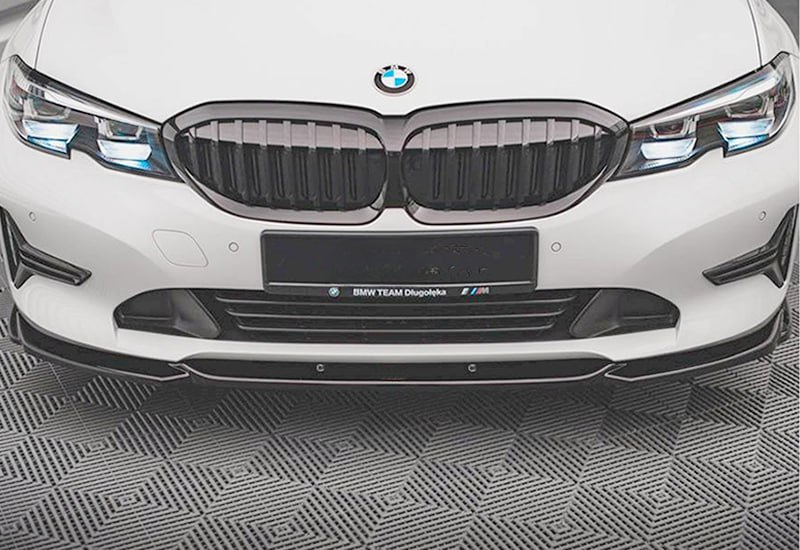 SPLITTER ANTERIORE ADATTO PER BMW SERIE 3 G20 2019+ LOOK NERO LUCIDO