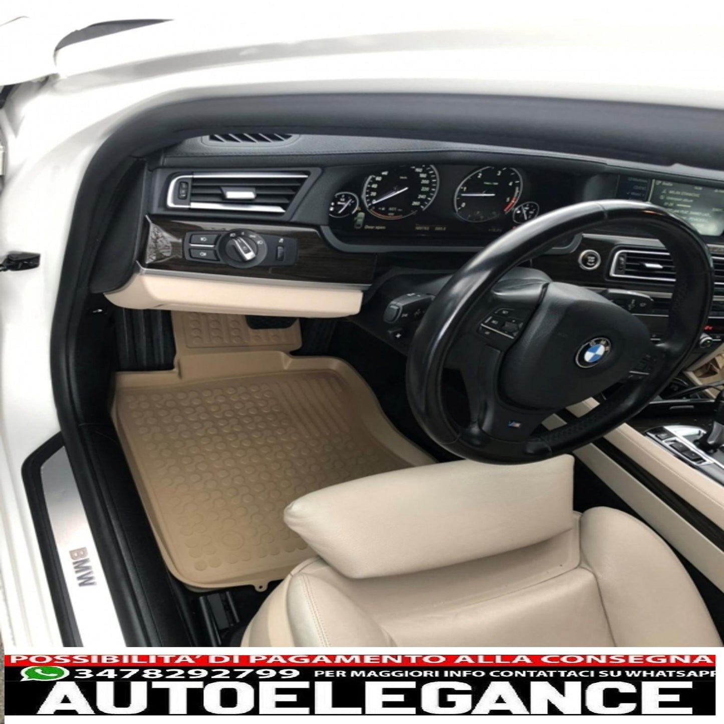 Beige floor mat suitable for bmw 7 (f01) (2008-2015) 