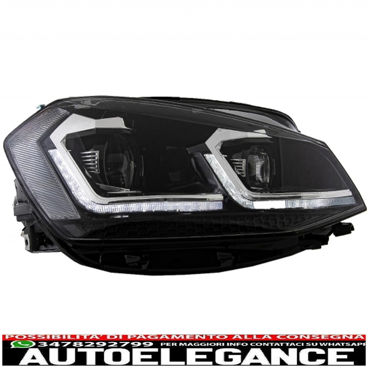 central grille without badge suitable for vw golf 7.5 vii facelift (2017-up) with led headlights dynamic sequential cornering lights gti design 