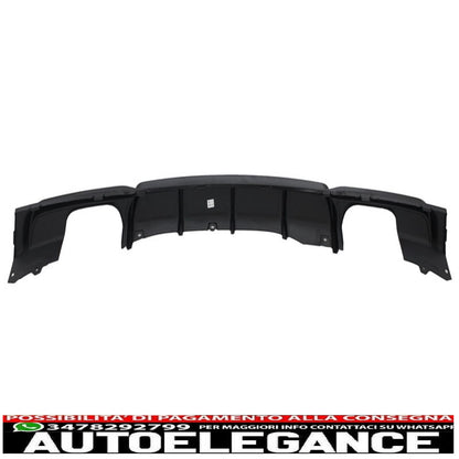 rear diffuser double exit edition gloss black with quad tailpipes suitable for bmw 3 series f30 f31 (2011-up) limousine touring m performance design