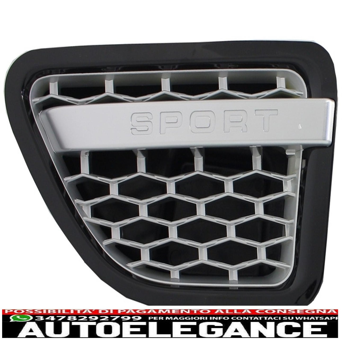central grille and side vents group suitable for land rover sport l320 (2005-2008) autobiography look black silver edition