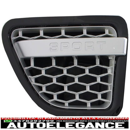 central grille and side vents group suitable for land rover sport l320 (2005-2008) autobiography look black silver edition