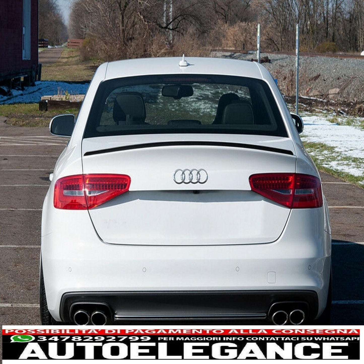trunk spoiler suitable for audi a4 b8 sedan (2008-2015) piano black 