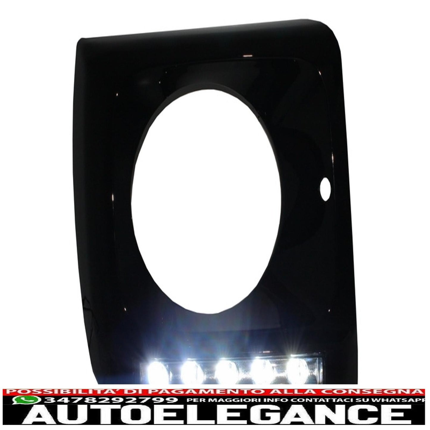coperture fari nere con led drl luci diurne cromate adatte per mercedes classe g w463 (1989-up) design g65 nero AUTOELEGANCERICAMBI