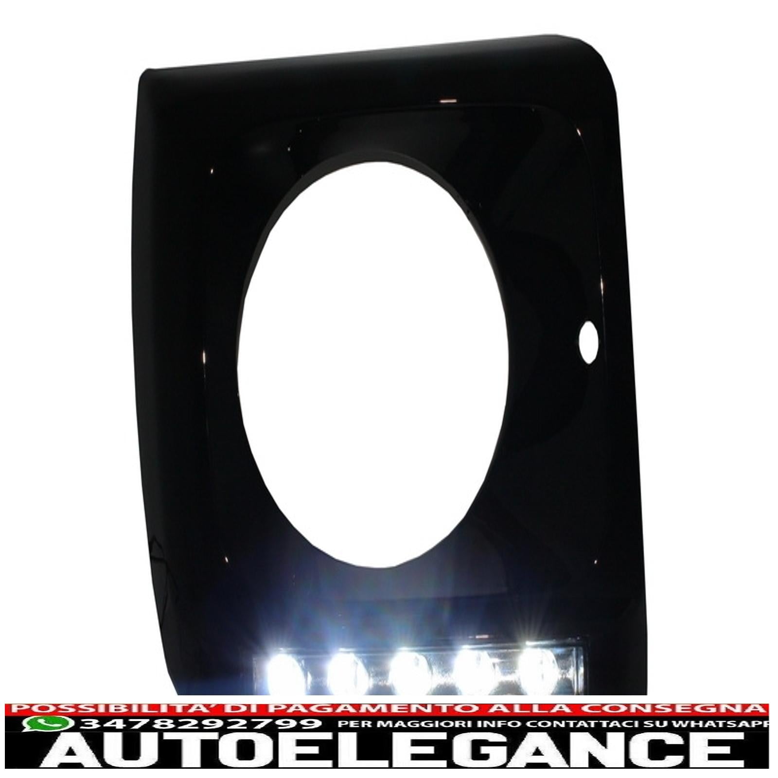 coperture fari nere con led drl luci diurne cromate adatte per mercedes classe g w463 (1989-up) design g65 nero AUTOELEGANCERICAMBI