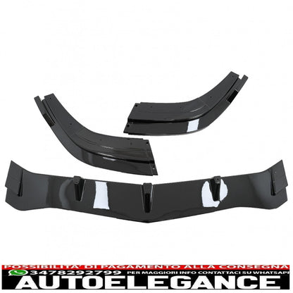 Estensione del labbro dello spoiler del paraurti anteriore adatta per mercedes classe e w212 s212 facelift sport line (2013-2016) nero pianoforte