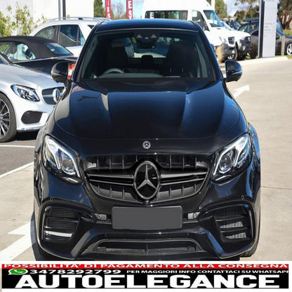 center grille suitable for mercedes e class w213 s213 c238 a238 (2016-2019) black design e63