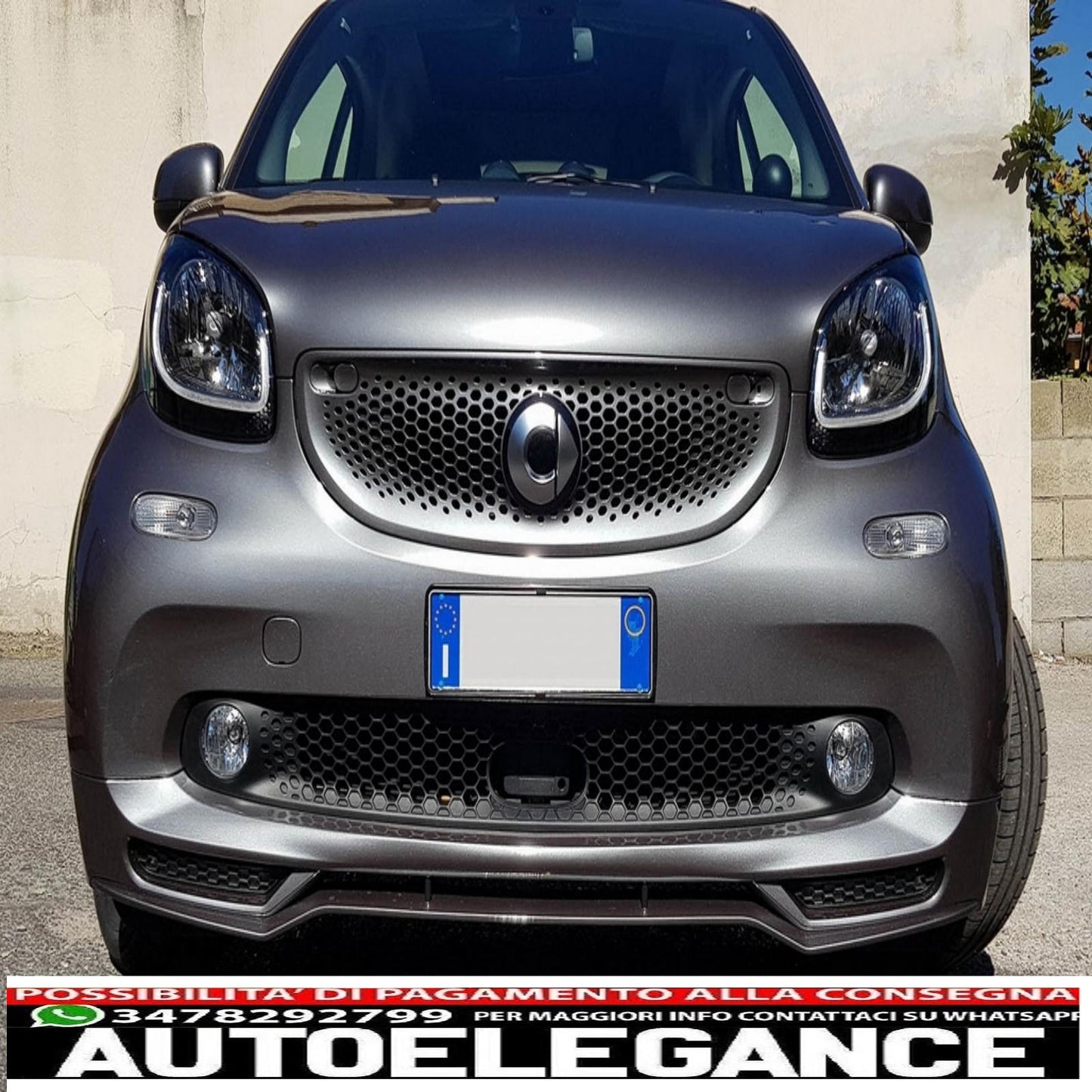 Front bumper spoiler lip extension for smart fortwo 453 (2014-2019)