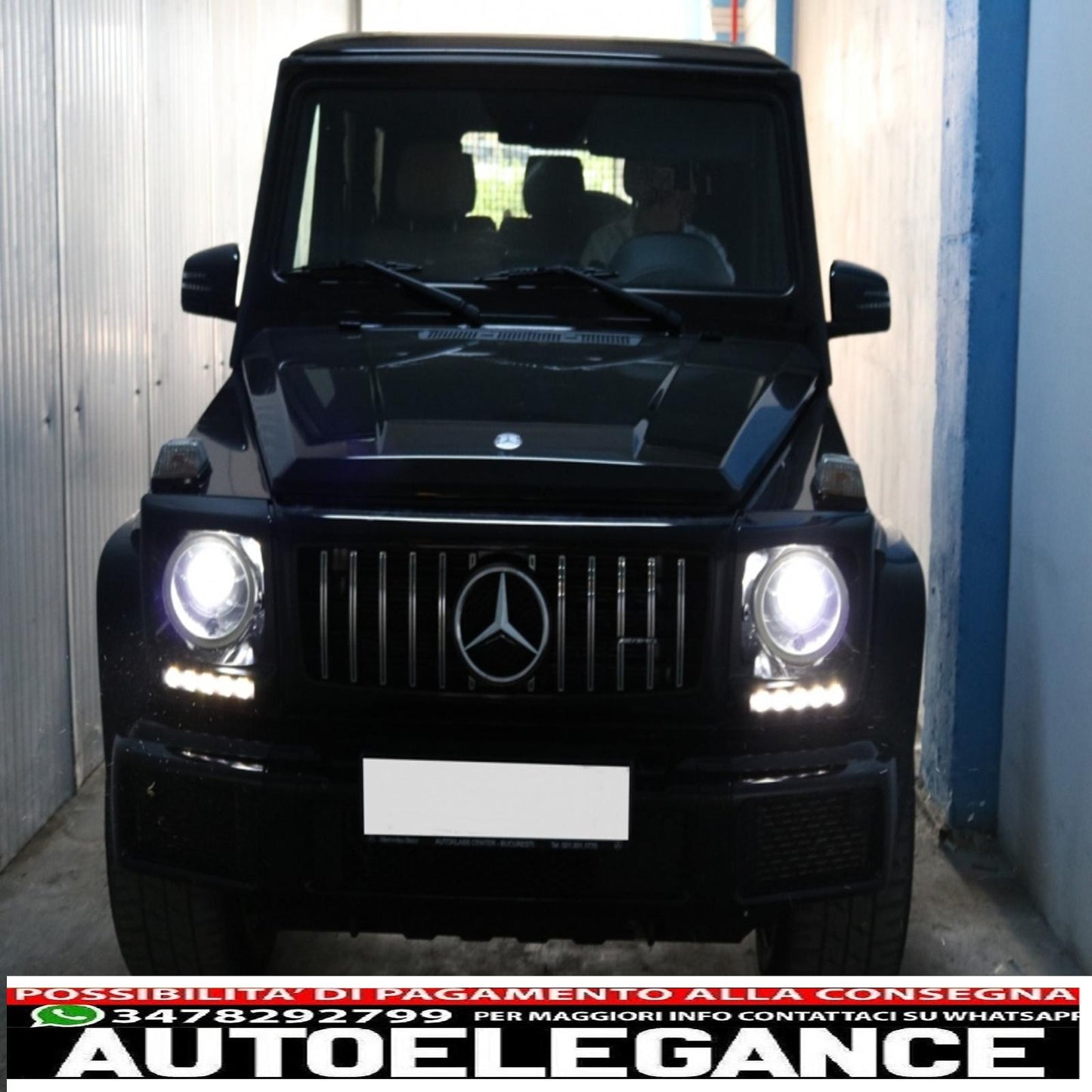 coperture fari con led drl luci diurne adatte per mercedes classe g w463 (1989-2012) g65 design nero AUTOELEGANCERICAMBI