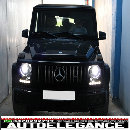 coperture fari con led drl luci diurne adatte per mercedes classe g w463 (1989-2012) g65 design nero AUTOELEGANCERICAMBI
