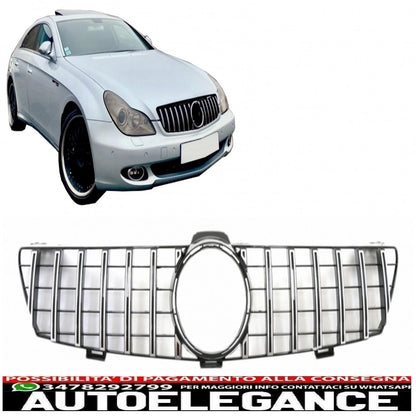 front grill suitable for mercedes cls w219 (2005-2008) gt-r panamericana design chrome