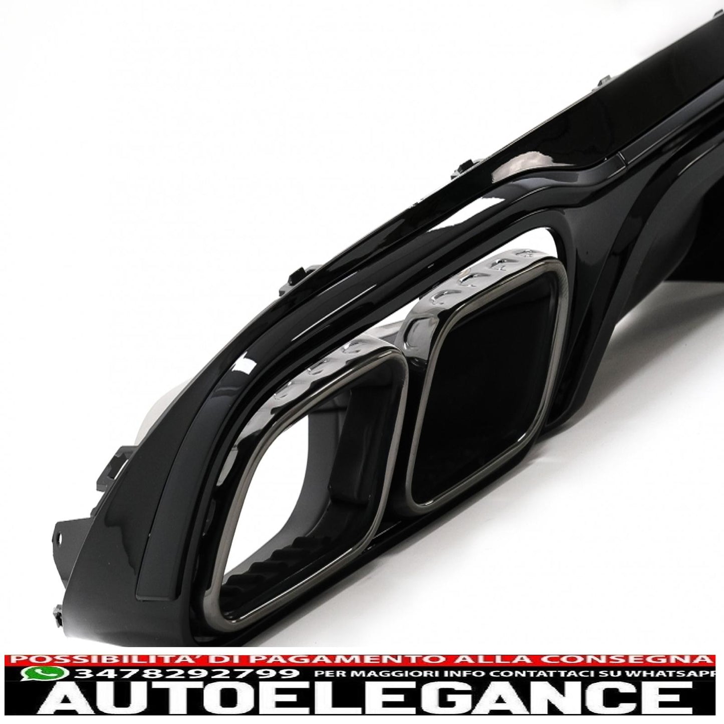 diffusore del paraurti posteriore con terminali di scarico neri adatti per mercedes classe e w213 s213 standard (2016-2020) design e63