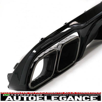 diffusore del paraurti posteriore con terminali di scarico neri adatti per mercedes classe e w213 s213 standard (2016-2020) design e63