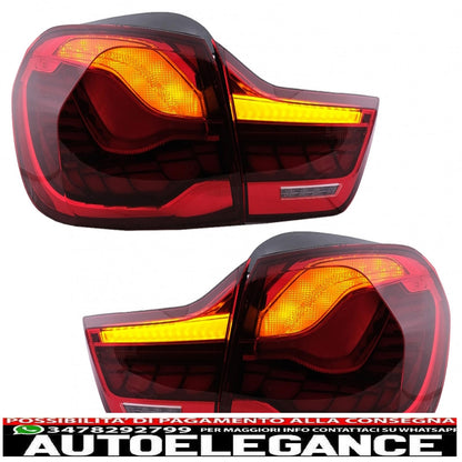 fanali posteriori oled adatti per bmw serie 4 f32 f33 f36 m4 f82 f83 (2013-03.2019) rossi con luce di svolta sequenziale dinamica