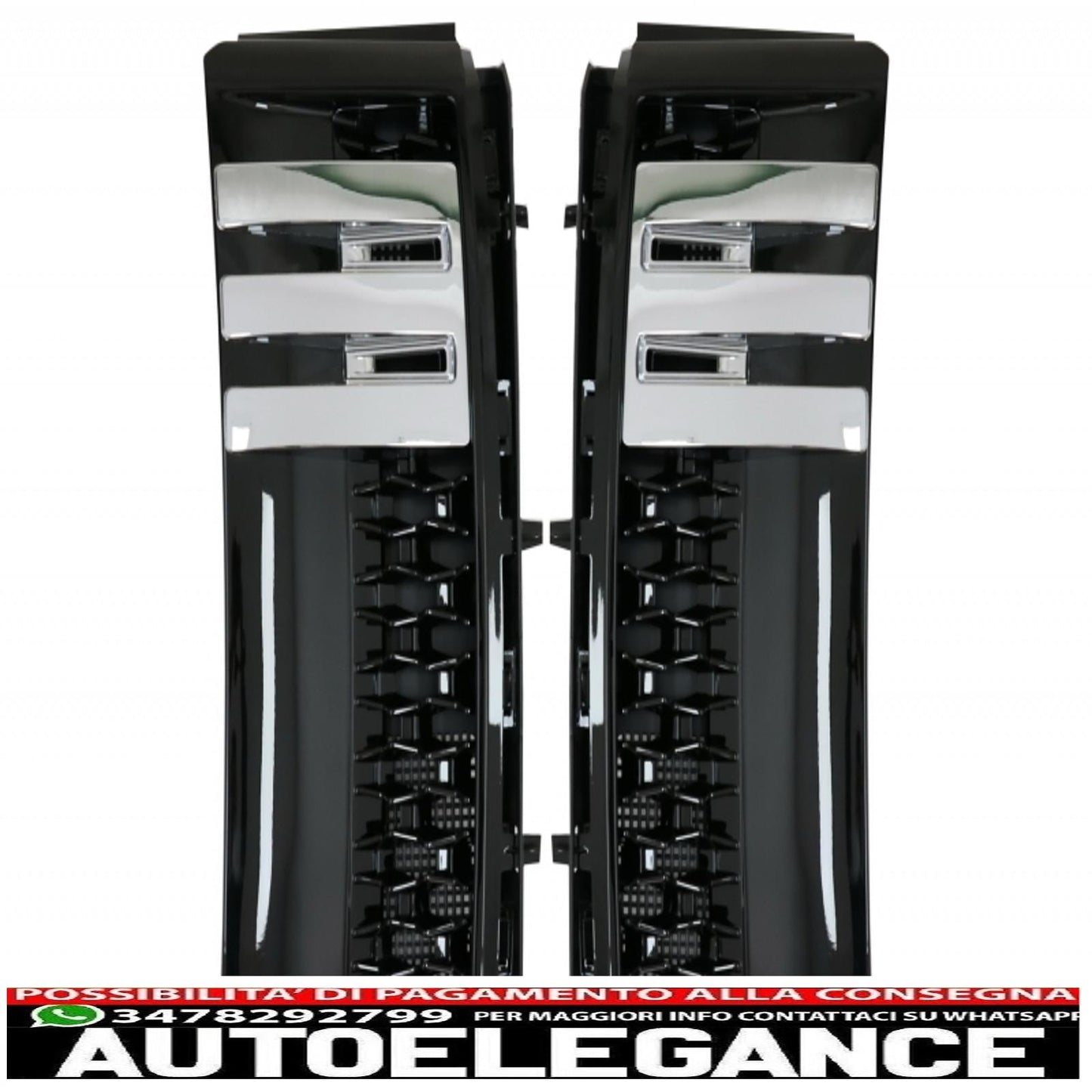 griglia centrale con prese d'aria laterali adatta per land rover vogue iii l322 (2010-2012) all black autobiography supercharged edition