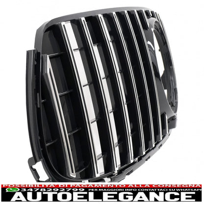 griglia anteriore centrale adatta per mercedes glc x253 c253 facelift (2020 in poi) gtr panamericana design nero cromato