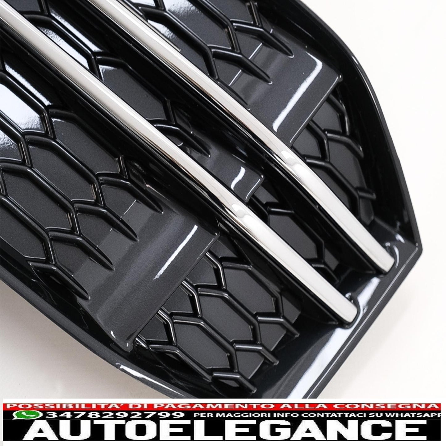 coperture inferiori della griglia del paraurti griglie laterali adatte per audi a4 b9 berlina avant (2016-2018) s-line silver edition AUTOELEGANCERICAMBI