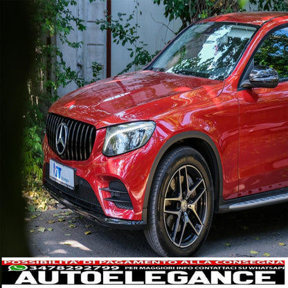 griglia anteriore centrale adatta per mercedes glc x253 c253 (2015-2018) gt r panamericana design tutto nero