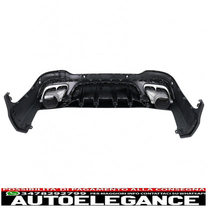 diffusore posteriore con terminali di scarico color argento, adatto per mercedes glc suv x253 facelift (2020-up) design glc63