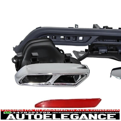 Air Diffuser Exhaust Muffler Tips Fit For Mercedes S Class W222 Sport Line Package (2013-06.2017) S65 Design