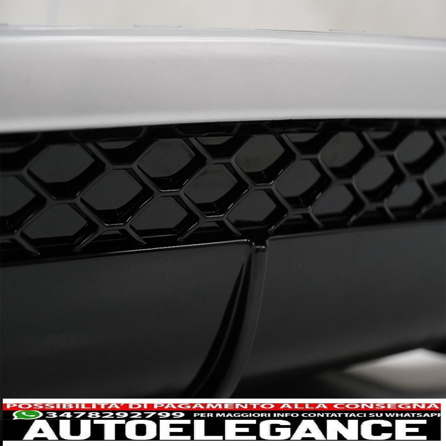 diffusore paraurti posteriore adatto per audi q5 8r (11.2008-2016) pianoforte nero cromato inserto design s-line