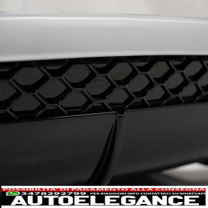 diffusore paraurti posteriore adatto per audi q5 8r (11.2008-2016) pianoforte nero cromato inserto design s-line