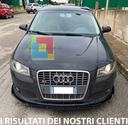 SPLITTER AUDI A3 8P S3 RS3 LIP GLOSSY BLACK UNDER BUMPER ABS RS S3 DESIGN 3P .-