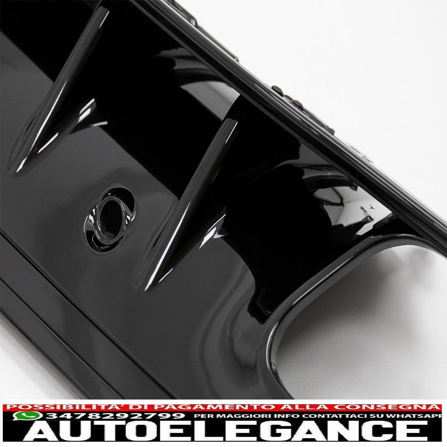 diffusore paraurti posteriore adatto a mercedes classe c w205 s205 (2014-2020) c63s design punte nere solo per amg sport line