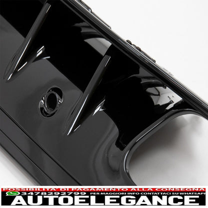 diffusore paraurti posteriore adatto a mercedes classe c w205 s205 (2014-2020) c63s design punte nere solo per amg sport line