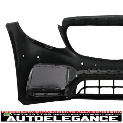 paraurti anteriore con diffusore posteriore adatto per mercedes classe c a205 cabriolet c205 coupe (2014-2019) c63 design nero