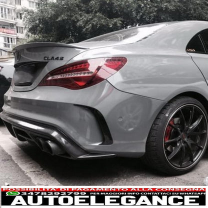 Rear bumper splitter fins side air intakes canards suitable for mercedes cla w117 c117 x117 (2013-2018) cla45 design carbon film
