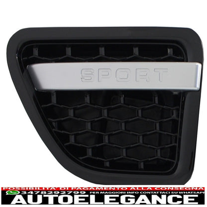 central grille and side vents group suitable for land rover range rover sport (2005-2008) l320 autobiography look all black edition