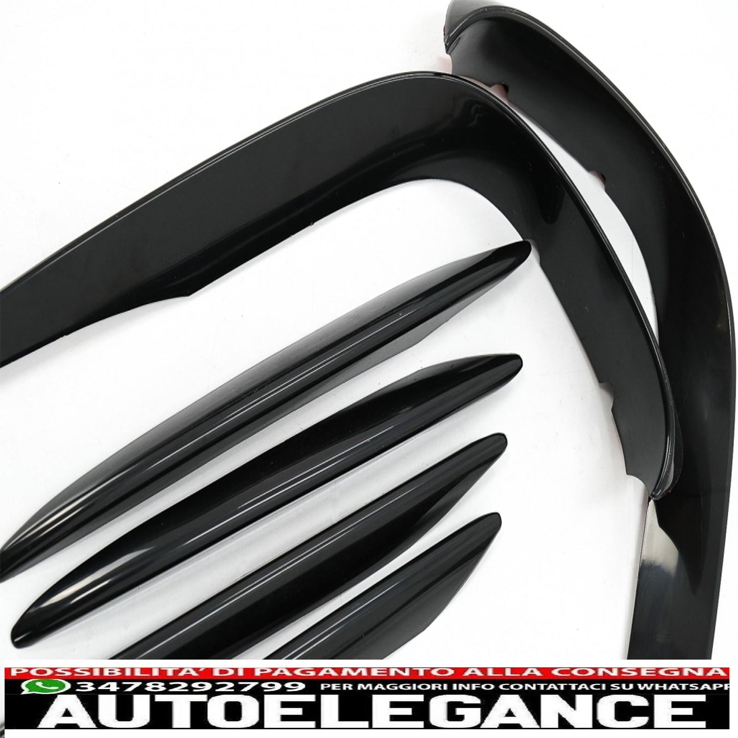 Aerodynamic Front Bumper Splitter Fins Fit For Mercedes E Class W213 S213 C238 A238 Sport Line E53 (2016-2020) Piano Black