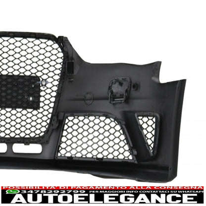 paraurti anteriore adatto per audi a4 b8 facelift (2012-2015) con paraurti posteriore, mantovana, diffusore d'aria e terminali di scarico, terminali di scarico, design RS4