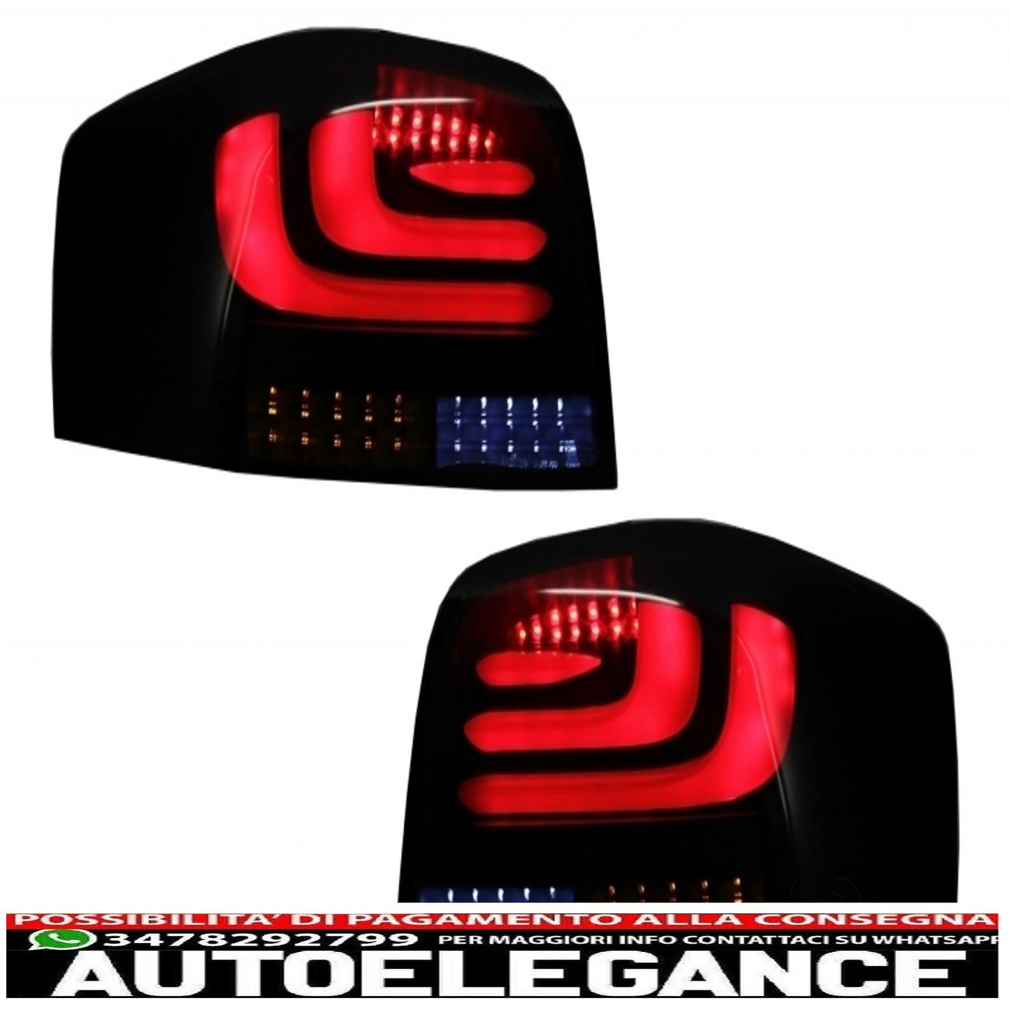 spoiler sul tetto adatto per audi a3 8p hatchback (2003-2008) con luci posteriori full led barra luminosa luci di svolta sequenziali dinamiche rs look 3 porte