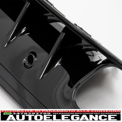 Diffusore paraurti posteriore adatto a mercedes classe c w205 s205 (2014-2020) c63s design amg sport line NERO LUCIDO
