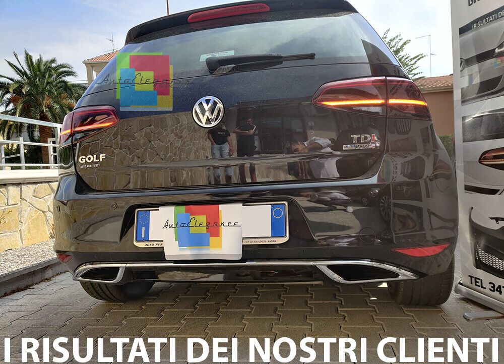 VW GOLF 7 DAL 2012-2016 DIFFUSORE POSTERIORE SOTTO PARAURTI LOOK 7.5 PLASTIC ABS