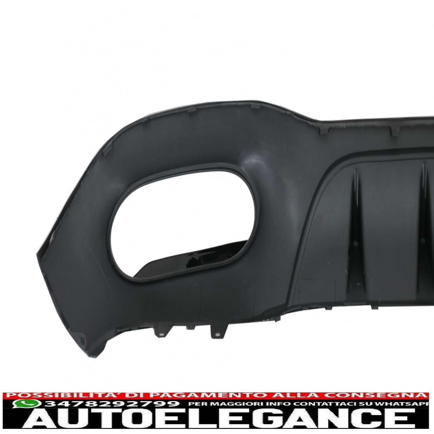 Diffusore con mantovana per paraurti posteriore adatto per Mercedes Classe A W177 hatchback (2018-up) terminali del silenziatore di scarico neri