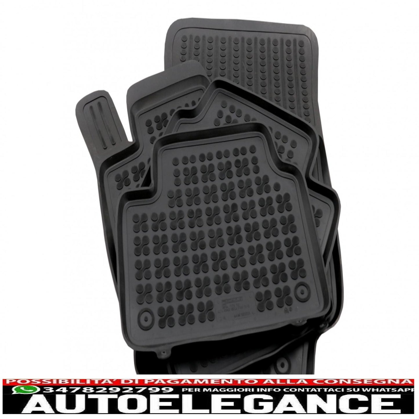 Black rubber mats suitable for alfa romeo giulia (952) 4x2 (2016-up)