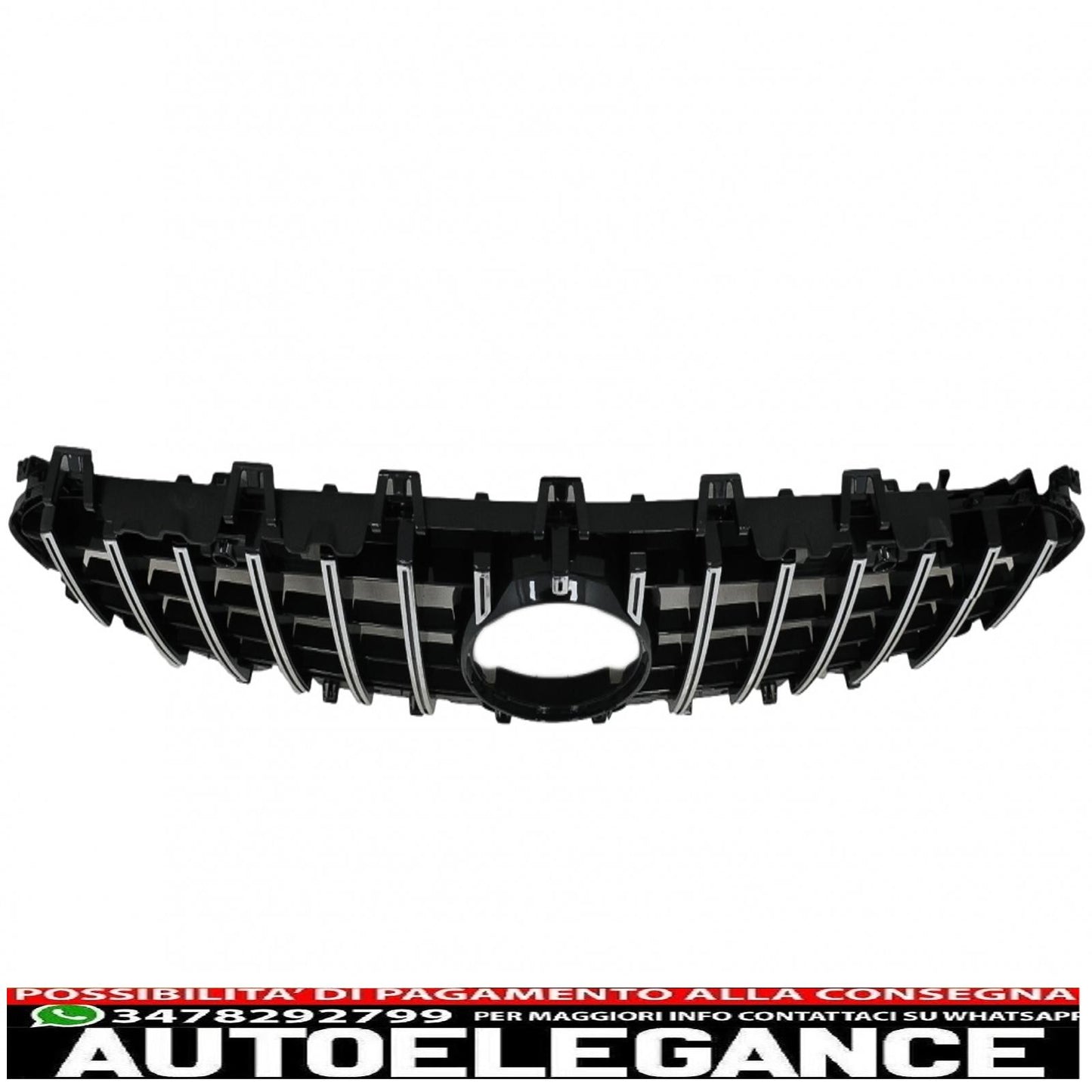 central grille suitable for mercedes cls class c257 (2018-up) panamericana gtr design black - chrome pdc / camera