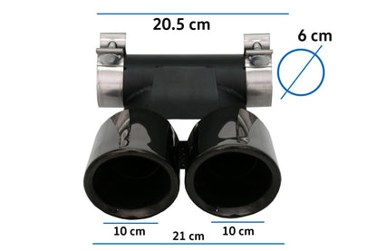 Exhaust Tips for Porsche 718 Cayman Boxster 982 2016+ Gloss Black