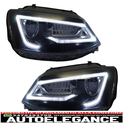 led drl headlights suitable for vw jetta mk6 vi (2011-2017) bi-xenon design dynamic and fluid signals demon look 