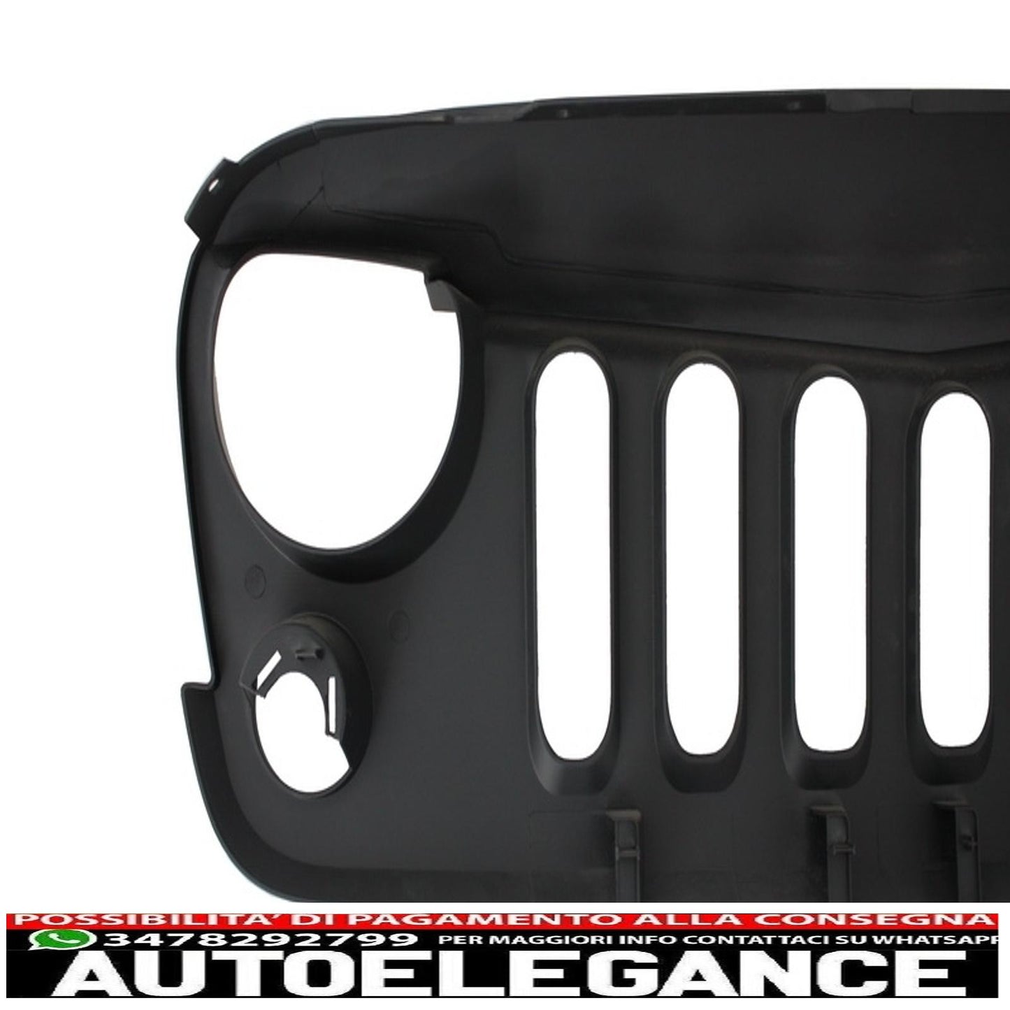 Front Center Grille with HID Bi-Xenon Headlights Fits for Jeep Wrangler Rubicon JK (2007-2017) Angry Bird Design 