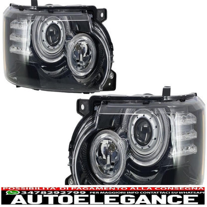 Headlights with support brackets and central grille suitable for land rover vogue l322 (2002-2009) facelift design