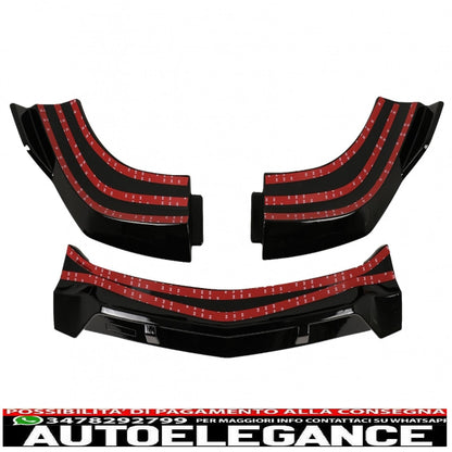 Front bumper lip suitable for mercedes c class w204 s204 c204 facelift (2011-2015) piano black