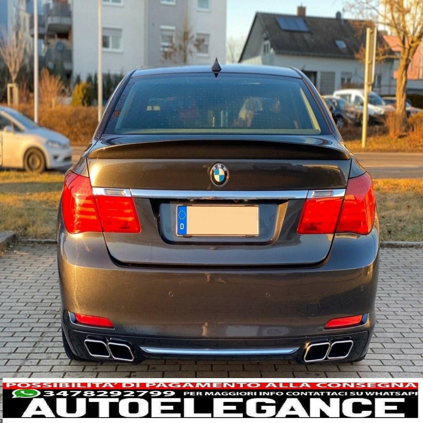 diffusore posteriore con terminale di scarico adatto per BMW F01 (2008-up) serie 7 760i design quad