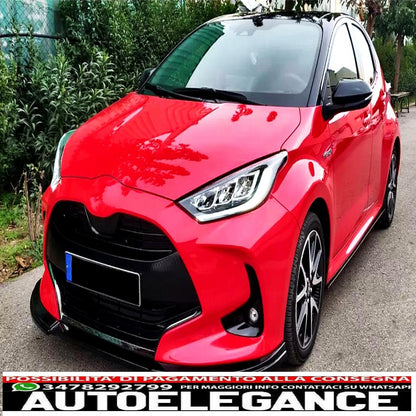 Front Bumper Spoiler Lip Fit For Toyota Yaris Mk4 XP210 (2020-up) Piano Black