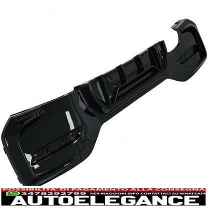 spoiler paraurti posteriore mantovana diffusore sinistro doppia uscita adatto per bmw serie 1 f20 f21 lci (2015-2019) pianoforte nero design da competizione