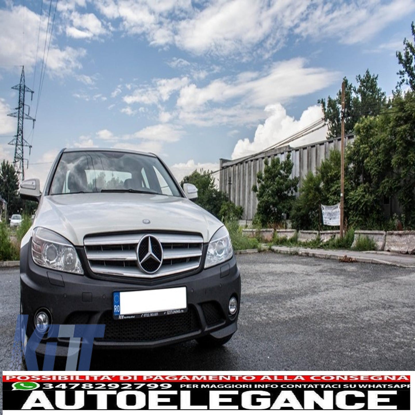 body kit suitable for mercedes-benz c-class w204 c63 2007-2012 with exhaust tips 